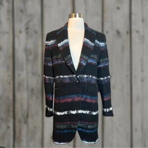 Rag & Bone Black Blazer with Blue and Red Accents NWOT LARGE